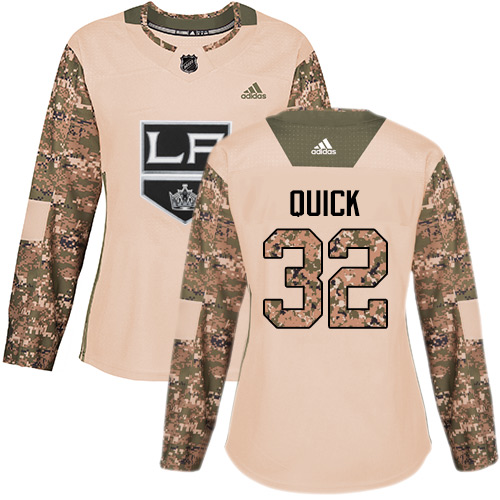 Adidas Kings #32 Jonathan Quick Camo Authentic Veterans Day Women's Stitched NHL Jersey